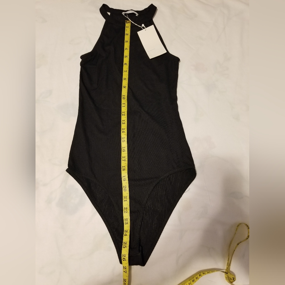 NWT Zara Trafaluc Collection's Halterneck Bodysuit Color Black Size Small - Picture 5 of 10